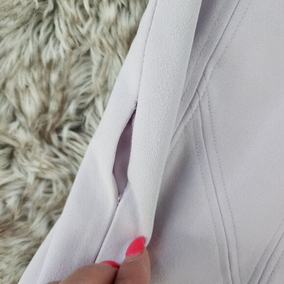 ZARA Bodycon Structured Cut Out V-Neck Mini Dress Lavender Purple Size XS - Picture 3 of 11